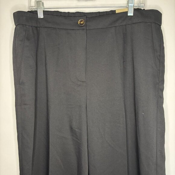 CHICO'S NEW Soft Texture Wide Straight Crop Womens 3 (US 16) Black Retail 70 - Picture 1 of 7